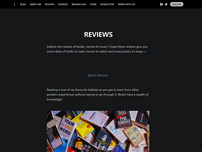 Reviews page