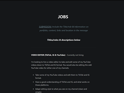 Jobs page