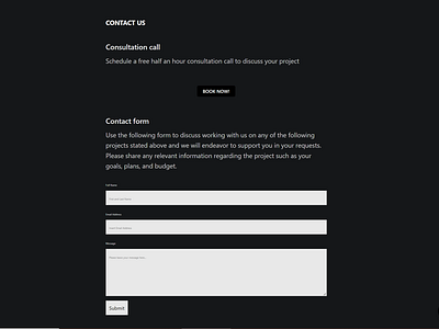 Contact button & form