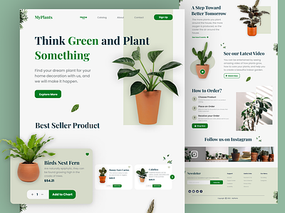 MyPlants - Plants Landing Page branding delivery full page graphic design landing page plant plants plants app ui web web design
