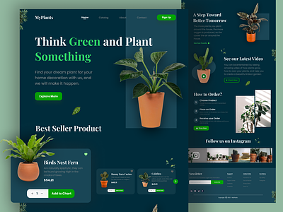MyPlants - Plant Landing Page branding delivery graphic design landing page plant app plants ui web web design website