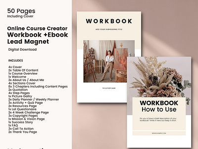 50 Pages Ebook And Workbook Template For Bloggers And Coaches