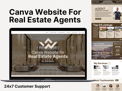 Canva Website for Real Estate Agents | Real Estate Website Theme