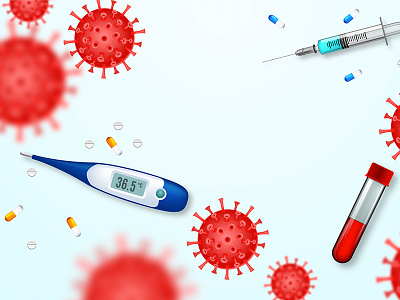 Coronavirus test kit background blood concept coronavirus design free illustration quarantine vaccine vector