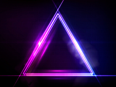 Triangle neon light color design illustration line neon colors neon light triangle vector wall