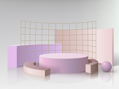 Podium 3d colors design illustration podium vector
