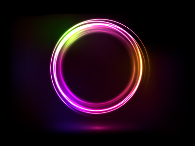Neon light circle abstract color design illustration illustrator lights modern neon vector