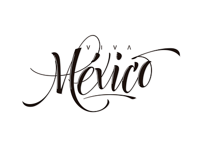 ¡Viva México! black brush calligraphy design illustration illustrator ink lettering pen typography vector