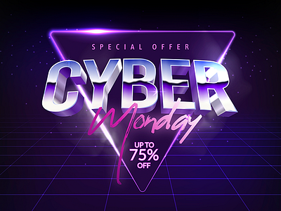 Cyber Monday 80s style cyber design diseño download free illustration typography vector