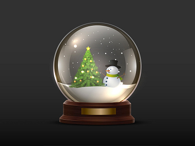 Snowball globe christmas color design diseño freevector glass illustration illustrator lights love realistic snow snowball snowman style tree vector vectorart wood