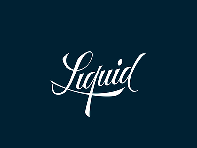 Liquid calligraphy gothic lettering line pen typography