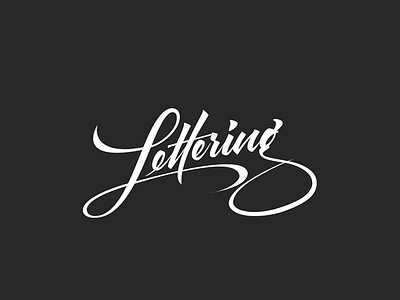 Lettering brush calligraphy lettering line pen vector