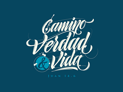 Camino, Verdad & Vida brush calligraphy distress lettering line pen