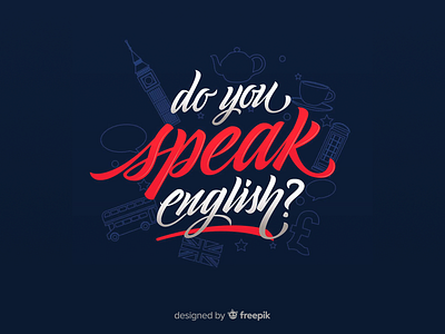 Do You Speak English? calligraphy design freepik illustration lettering typogaphy vector