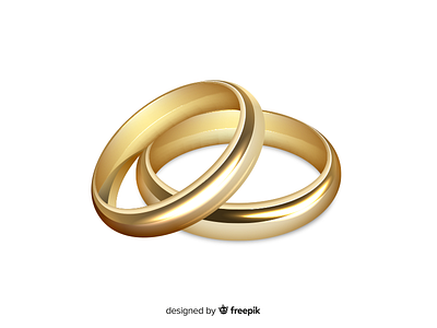 Golden Rings design freebie golden illustration realism realistic rings vector wedding
