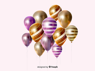 Glossy Ballons art ballons color download free freebie glossy illustration light line party realism vector vexelart