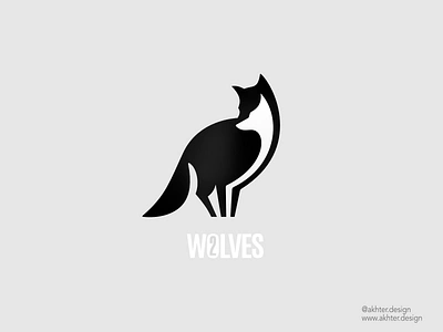 2 Wolves logo logodesign logos logotype negative space logo negativespace