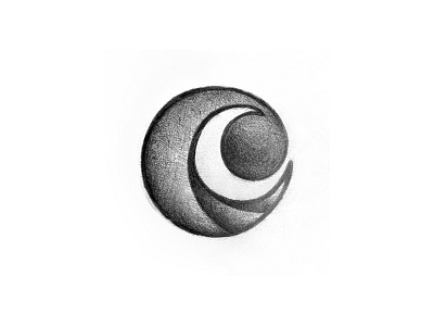 Crescent and C logotype negative space logo