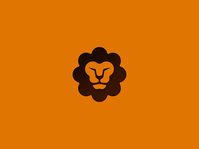 Kids Lion branding logo negative spacing