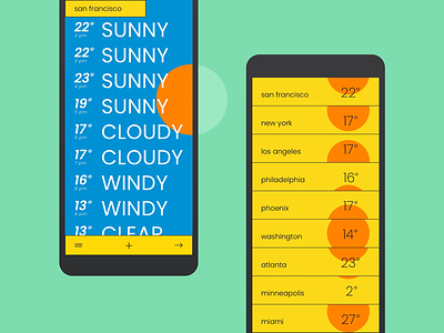 Weather App in BBB style app grid minimal list minimalism mobile pure ui ux weather
