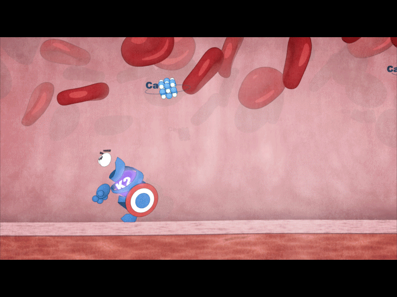 MGP hero in the artery 2/3 animation artery blood cells calcium dietary supplement gif medical animation pharmaceutical animation protein scientific animation slow motion vitamin