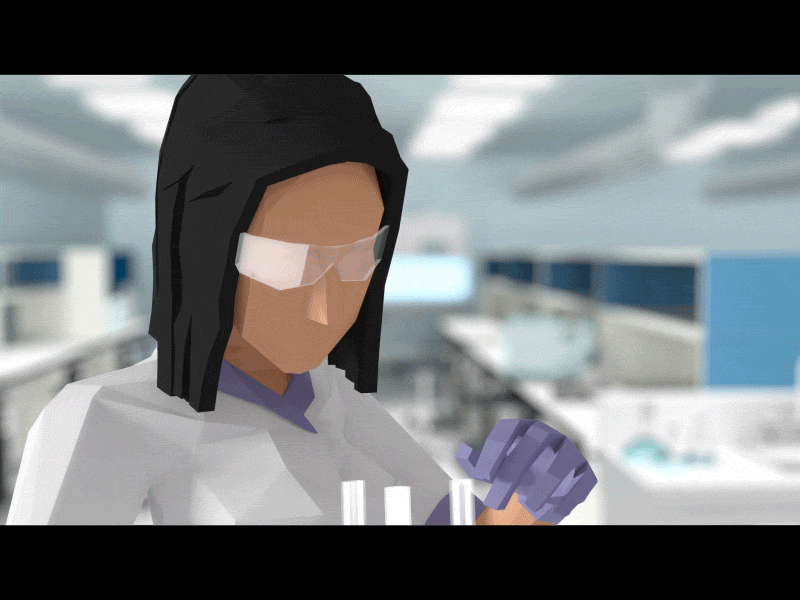 In the lab animated biotech blood diagnostics gif healthcare lab low poly pharma samples tubes