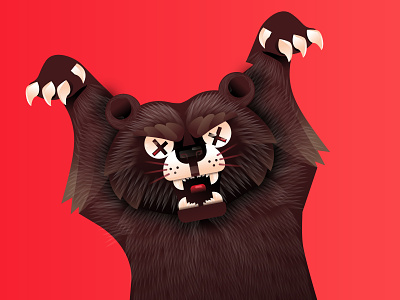 The angry bear angry bear colors design illustration