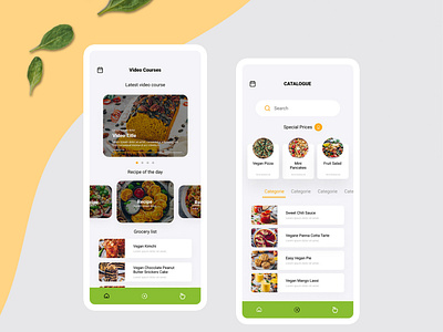 Diet And Video Courses UI design