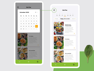 Diet And Video Courses UI design part 2 aplication app calendar clean course design figma fit minimal ui white