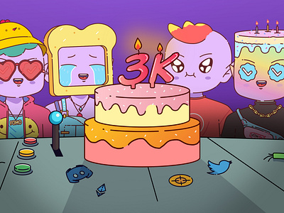 3K Invaders cake character cute design illustration invader invasion nft