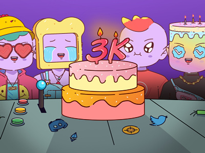 3K Invaders cake character cute design illustration invader invasion nft