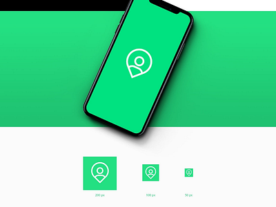 Human location clean design green human location logo mockup simple smart