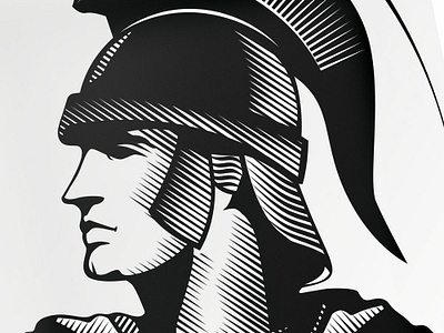 Roman Soldier art black white character design face hunter hunterweb illustration lines logo press roman roman graphique soldier vector vintage web