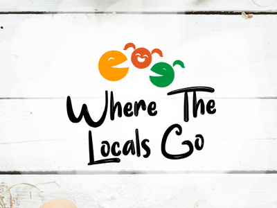 Where The Locals Go bright characters colorful colors design food go locals logo where