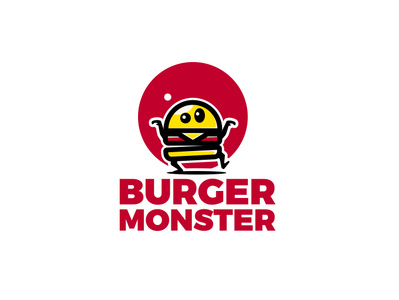 Burger Monster burger charactrer design fun funny illustration kids logo monster red