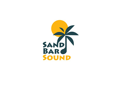 SandBarSound bar chill clever evening event island logo music musical note palmtree sand sound sun
