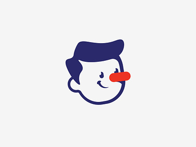 Pinocchio blue character character design face head man minimal nose pinocchio red retro