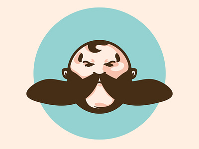 Strongest Man character colors design face forsale fun head illustration logo man minimal moustache moustaches old retro shadows strongest vector
