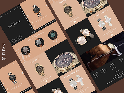 Titan Landing page Ui design app beginner branding brown design graphic design icon illustration landing page logo practice titan ui ux vector watches website ui webui