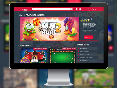 Gaming Portal colorfull game ui games play online games uiux web webportal