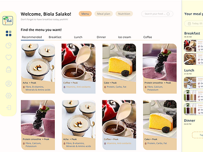 Nutrition & Meal planner Dashboard