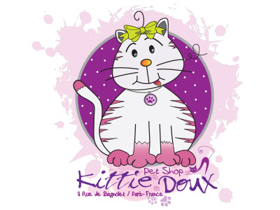 Logo/"Kittie Doux-Pet Shop" adobe illustrator adobe photoshop