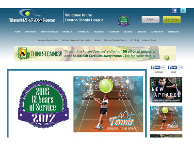 Boston Tennis League/Banners and Web Badge badge logo banner graphic design