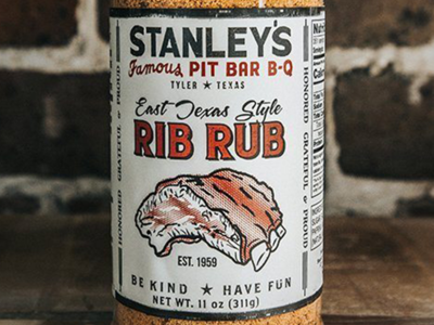 Stanley's Famous Pit BBQ Label design & illustration