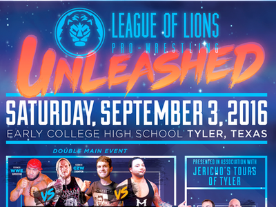 Poster: League of Lions Pro-Wrestling (2016) adobe illustrator adobe photoshop czw gig poster logo poster prowrestling wrestler wrestlers wrestling wwe