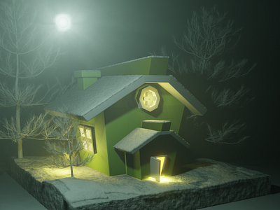 Icy Cottage 3d 3dmodel 3dmodeling blender design digitalart