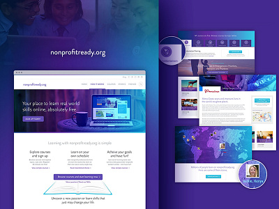 Nonprofit learning website and app app gradient nonprofit online learning saas