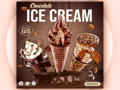 Ice Cream Social Media Post or Banner design
