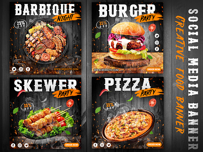 Barbecue and fast food Social Media Post or Banner design ad adobe photoshop advertising banner banner design barbecue colorful creative design fast food food banner food post design graphic graphic design instagram promotional banner social social media social media post template
