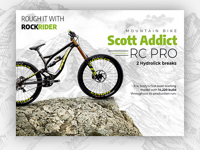 Mountain Bike Sport website banner, header and hero image design